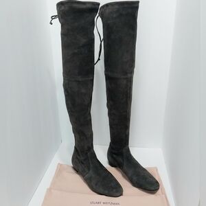 Stuart‎ Weitzman Lowland Over-The-Knee Suede Boots, Size 8.5|EUR 39